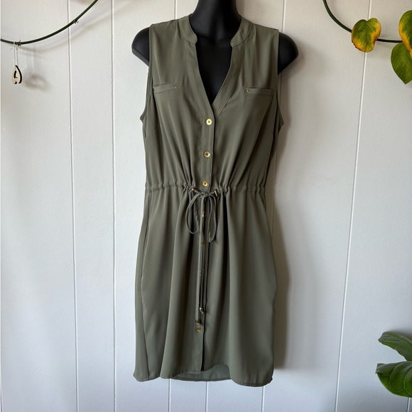 Guess Olive Green Mini Dress | Size Small - Picture 4 of 7